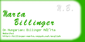 marta billinger business card